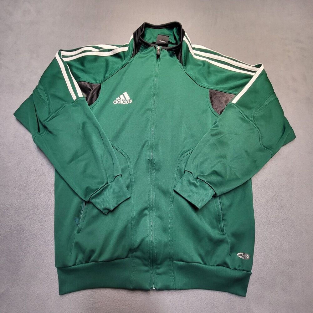 Vintage Adidas Jacket Mens S Green Clima Cool Long Sleeve Full Zip